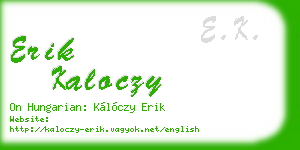 erik kaloczy business card