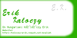 erik kaloczy business card